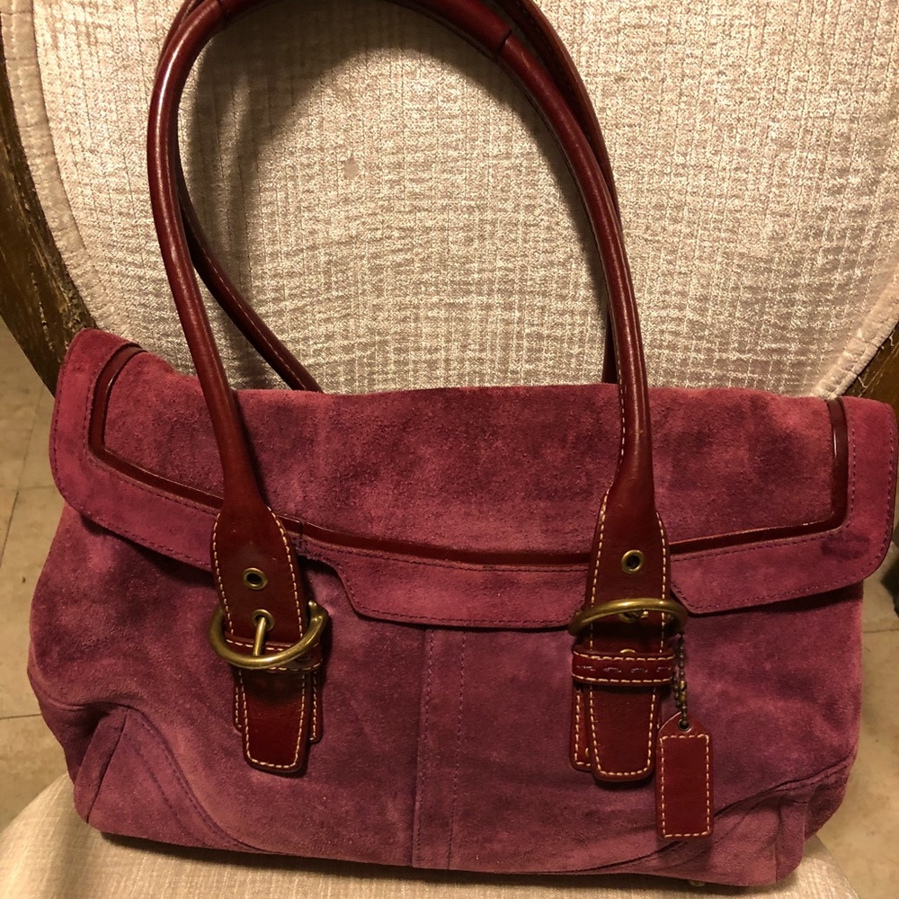 Coach bag. Purple suede. w dust bag.